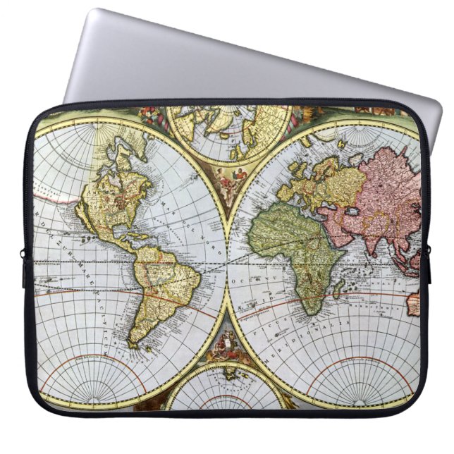 世界の地図 ラップトップスリーブ (正面)