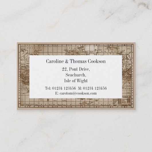 世界の地図 名刺 (正面)