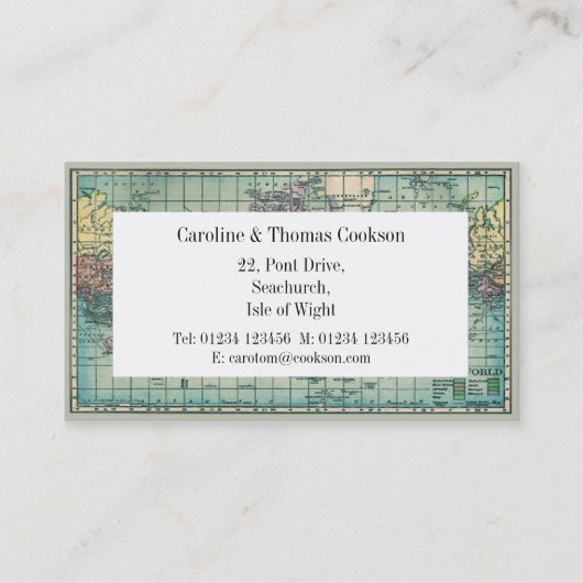 世界の地図 名刺 (正面)