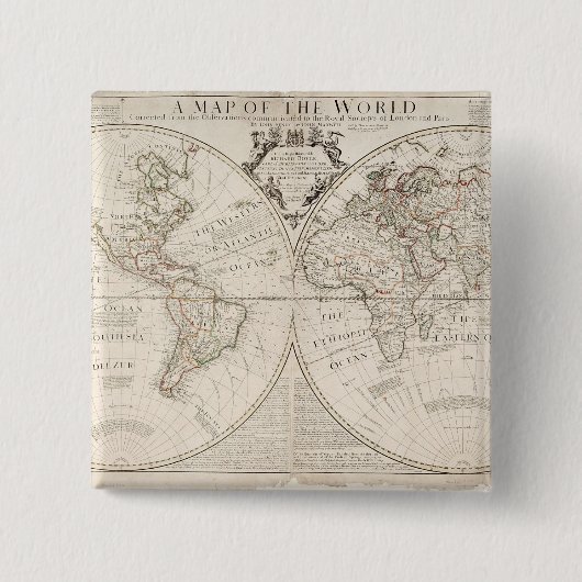 世界の地図 缶バッジ (正面)