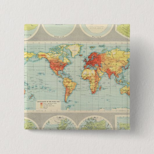 世界の地図 缶バッジ (正面)