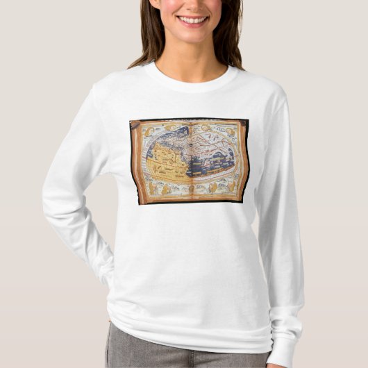 世界の地図、1486年 Tシャツ (正面)