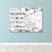 世界の地図， 1671 キャンバスプリント (インサイチュ (ウッドフロア))