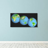 世界の地形図 キャンバスプリント (インサイチュ (ウッドフロア))