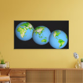 世界の地形図 キャンバスプリント (インサイチュ (リビング))