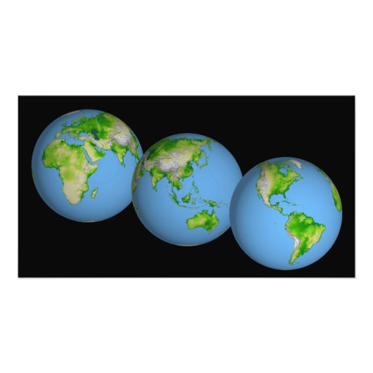 世界の地形図 フォトプリント            (正面)