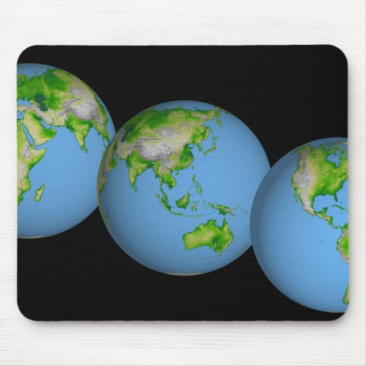 世界の地形図 マウスパッド (正面)