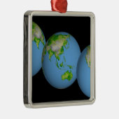 世界の地形図 メタルオーナメント (右)