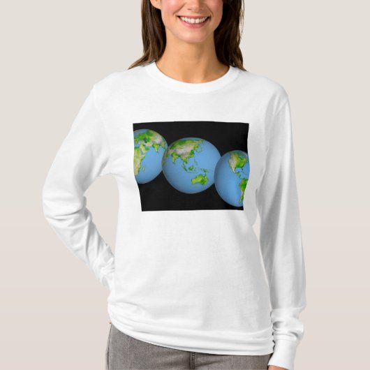 世界の地形図 Tシャツ (正面)