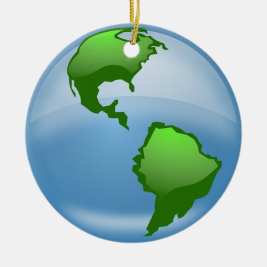 世界の地球のオーナメント セラミックオーナメント (正面)