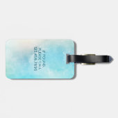世界の地球|のターコイズの水彩画の名前は移動します ラゲッジタグ (裏面横)