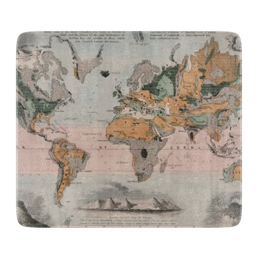 世界の地質地図 カッティングボード (正面)