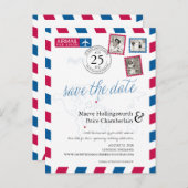 世界の場所イングランド航空便の日付を保存 案内ポストカード (正面/裏面)