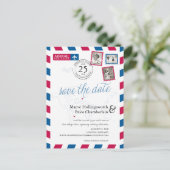 世界の場所イングランド航空便の日付を保存 案内ポストカード (スタンド正面)