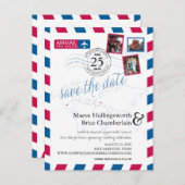 世界の場所Airmail日付を保存 案内ポストカード (正面/裏面)