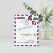 世界の場所Airmail日付を保存 案内ポストカード (スタンド正面)