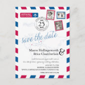 世界の場所Airmail日付を保存 案内ポストカード (正面)