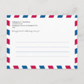 世界の場所Airmail日付を保存 案内ポストカード (裏面)