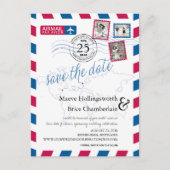 世界の場所Airmail日付を保存 案内ポストカード (正面)