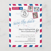 世界の場所NY GREECE AU Airmail日付を保存 案内ポストカード (正面)