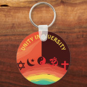 世界の多様な宗教に対する統一カスタム キーホルダー (正面)