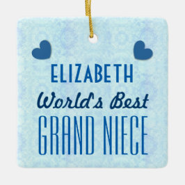世界の大最高の姪、ハートA035a セラミックオーナメント