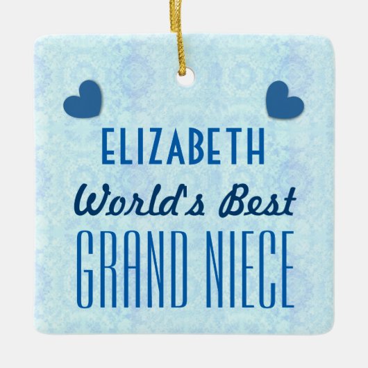 世界の大最高の姪、ハートA035a セラミックオーナメント (正面)