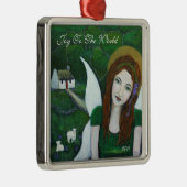 世界の天使のオーナメントへの喜び メタルオーナメント (右)