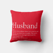 世界の夫の最高の定義赤モダン色 クッション (裏面)