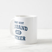 世界の夫最高のと父のエプロン コーヒーマグカップ (正面左)