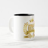 世界の夫最高の5金ゴールド星 ツートーンマグカップ (正面左)