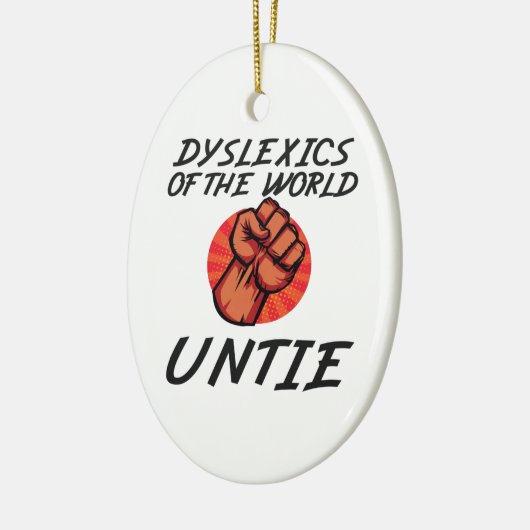 世界の失読性失読症おもしろいの贈り物 セラミックオーナメント (左)