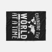 世界の失読性失読症を変おもしろいえる女性 フリースブランケット (正面(横))