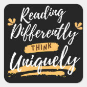 世界の失読症認識度 スクエアシール (正面)