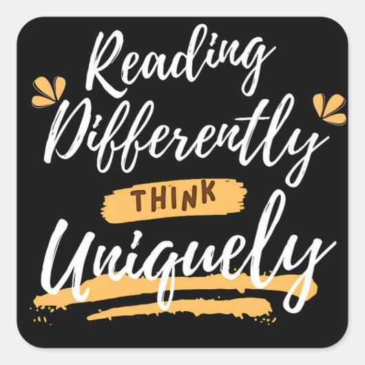 世界の失読症認識度 スクエアシール (正面)