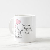 世界の女の子を変えることができます コーヒーマグカップ (正面左)
