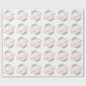世界の女の子ピンクの花へようこそ ラッピングペーパー (フラット)