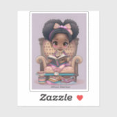 世界の女の子読 – アフリカ系アメリカ人 シール (シート)