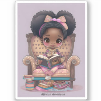 世界の女の子読 – アフリカ系アメリカ人 シール