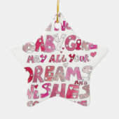 世界の女の赤ちゃんへの歓迎 セラミックオーナメント (正面)