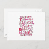 世界の女の赤ちゃんへの歓迎 ポストカード (正面/裏面)