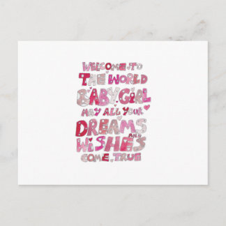 世界の女の赤ちゃんへの歓迎 ポストカード