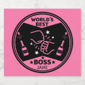 世界の女性の素晴らしボス スパークリングワインラベル (シングルラベル)