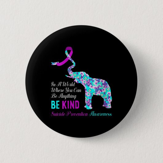 世界の女性は親切に自殺防止を支援する 缶バッジ (正面)