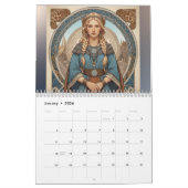 世界の女性ミュシャスタイルカレンダー2025 カレンダー (1月 2026)