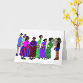 世界の女性- 4 カード (黄色い花)