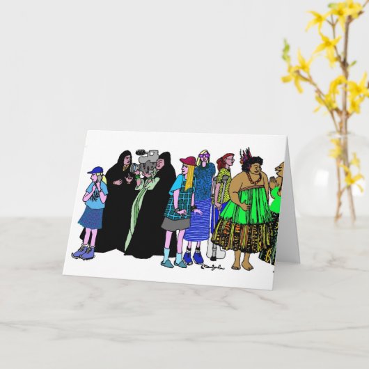 世界の女性- 5 カード (黄色い花)