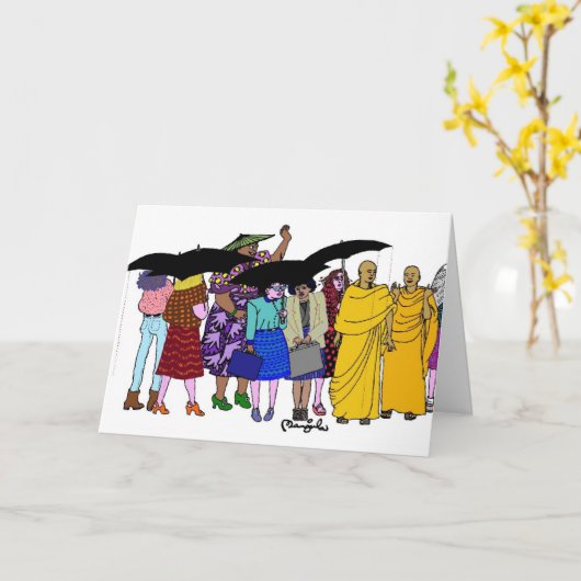 世界の女性- 7 カード (黄色い花)