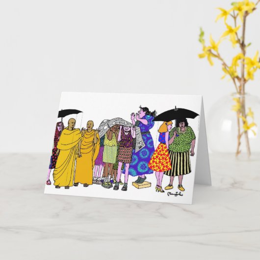 世界の女性- 8 カード (黄色い花)