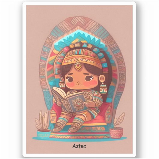 世界の女読の子 – アステカ シール (正面)